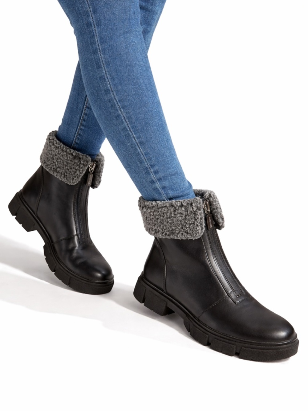 Blondo Plaka Waterproof Leather Ankle Boot Sz 8 Black Shearling Cuff Never Worn